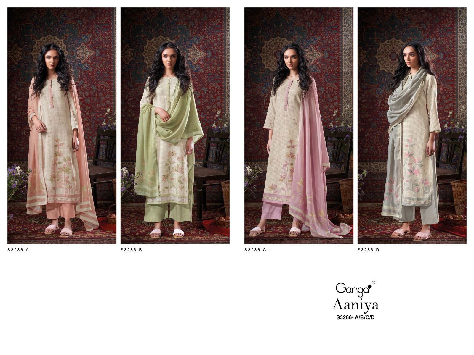 Aaniya Cotton by Ganga  Dobby Printed Fancy Salwar Suit Collection